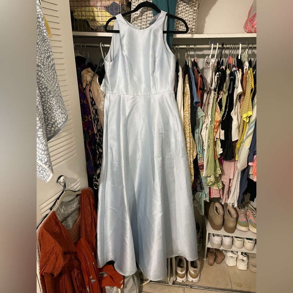 Alfred Sung D746 dress in mist blue.